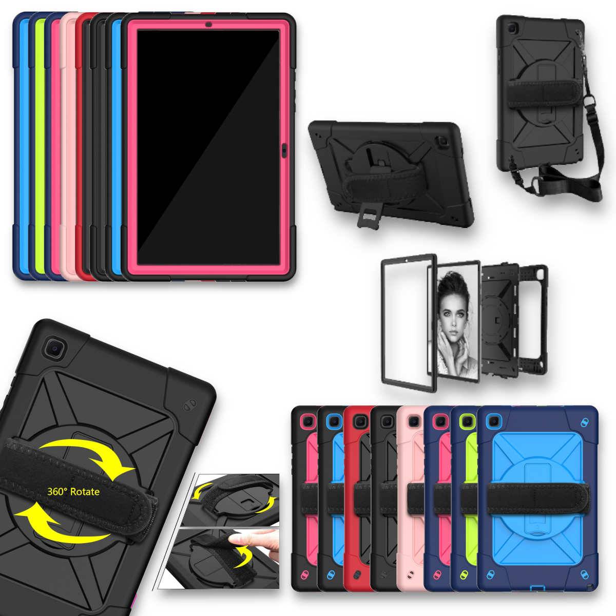 Für Samsung Galaxy Tab A7 10.4 2020 T500 / T505 aufstellbare Outdoor Hybrid 360 Grad mit Halte-Schlaufe Tablet Tasche Etuis Cover Case Schutz Robust