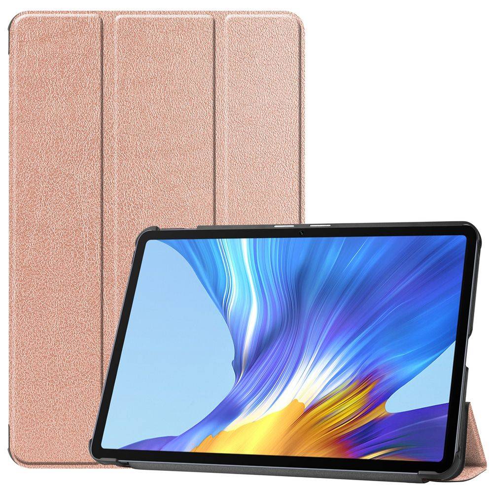 Für Huawei MatePad T10 / T10s 2020 Tablet Tasche 3 folt Wake UP Smart Cover Etuis Dunkel Rose Gold