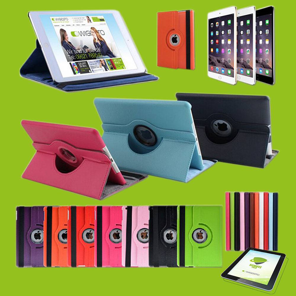 Schutzhülle Kunstleder 360 Grad Tasche für verschiedene Apple iPad