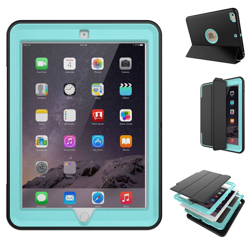 Mehrteilige Hybrid Outdoor Schutzhülle Case Hellblau für Apple iPad Pro 10.5 2017 Tasche Wake UP 3folt