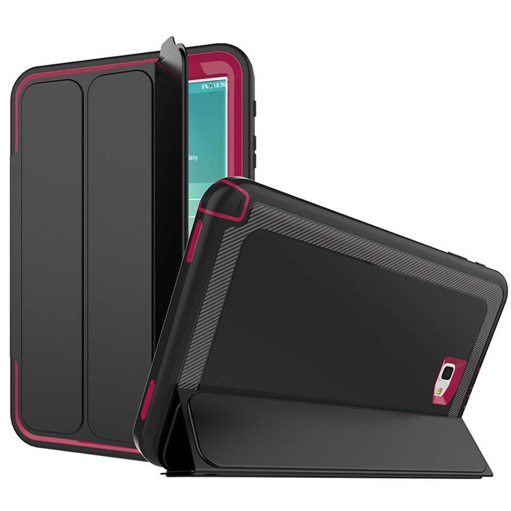 Mehrteilige Hybrid Outdoor Schutzhülle Case Pink für Samsung Galaxy Tab A 10.1 T580 T585 Tasche Wake UP 3folt