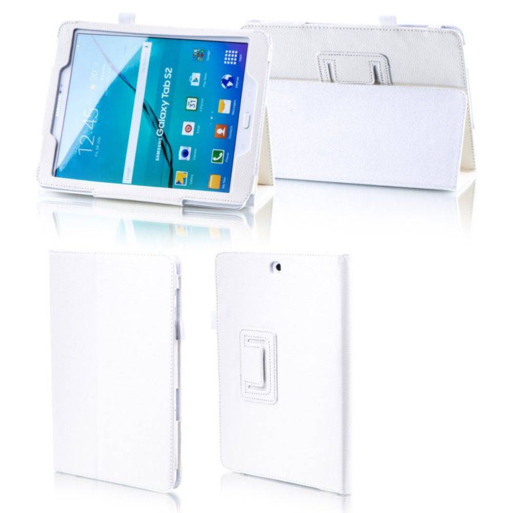 Für Samsung Galaxy Tab A 10.5 T590 T595 Weiß Kunstleder Hülle Cover Tasche Case Neu