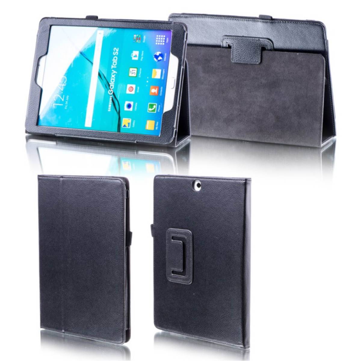 Für Samsung Galaxy Tab S4 10.5 T830 T835 Schwarz Kunstleder Hülle Cover Tasche Case Neu