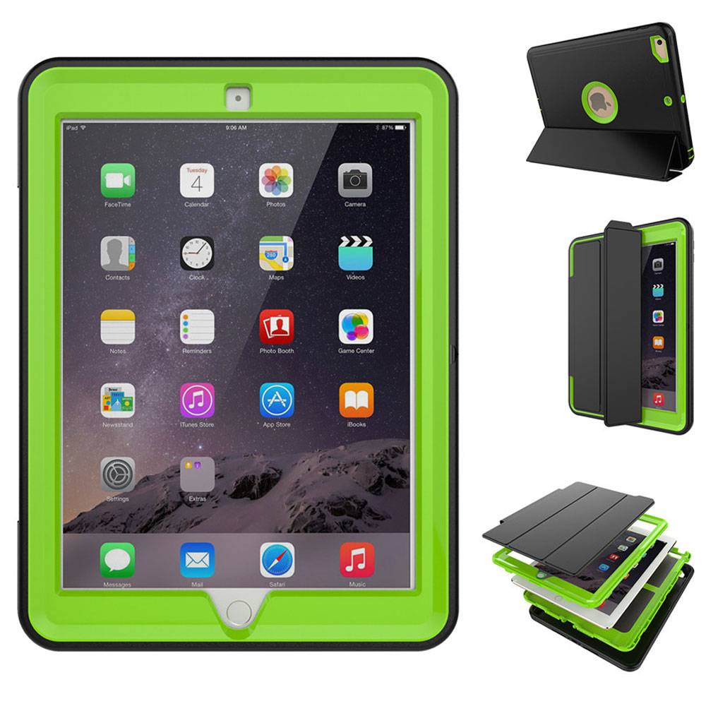 Mehrteilige Hybrid Outdoor Schutzhülle Case Grün für Samsung Galaxy Tab A 10.5 T590 / T595 Tasche Wake UP 3folt