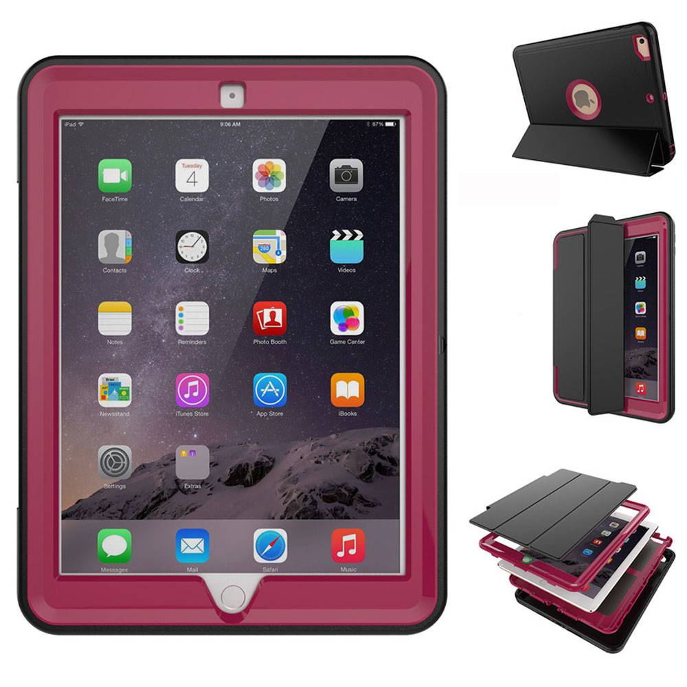Mehrteilige Hybrid Outdoor Schutzhülle Case Pink für Samsung Galaxy Tab A 10.5 T590 / T595 Tasche Wake UP 3folt