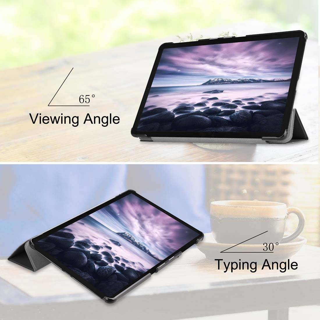 Premium Smartcover Schwarz Tasche Etuis Hülle für Samsung Galaxy Tab A 10.1 2019