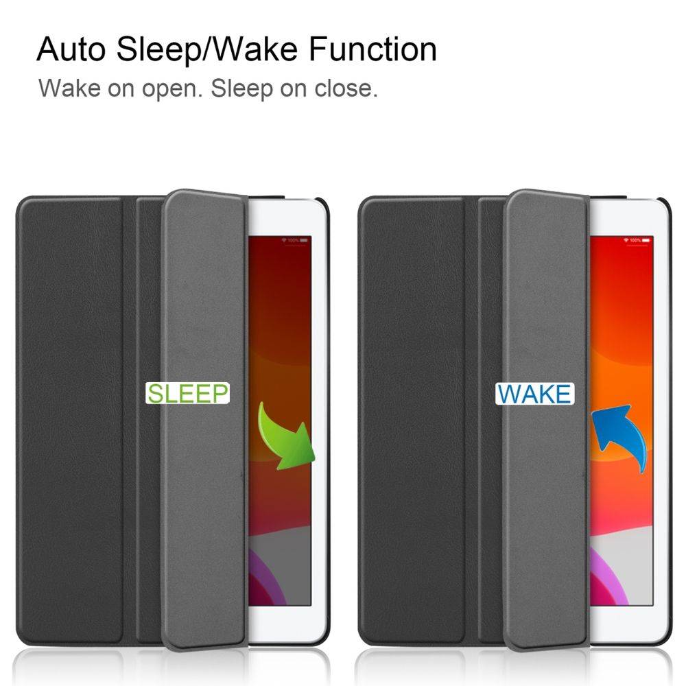 Premium Smartcover Schwarz Tasche Etuis Hülle für Apple iPad 10.2 2019 / 2020 7. / 8.Generation