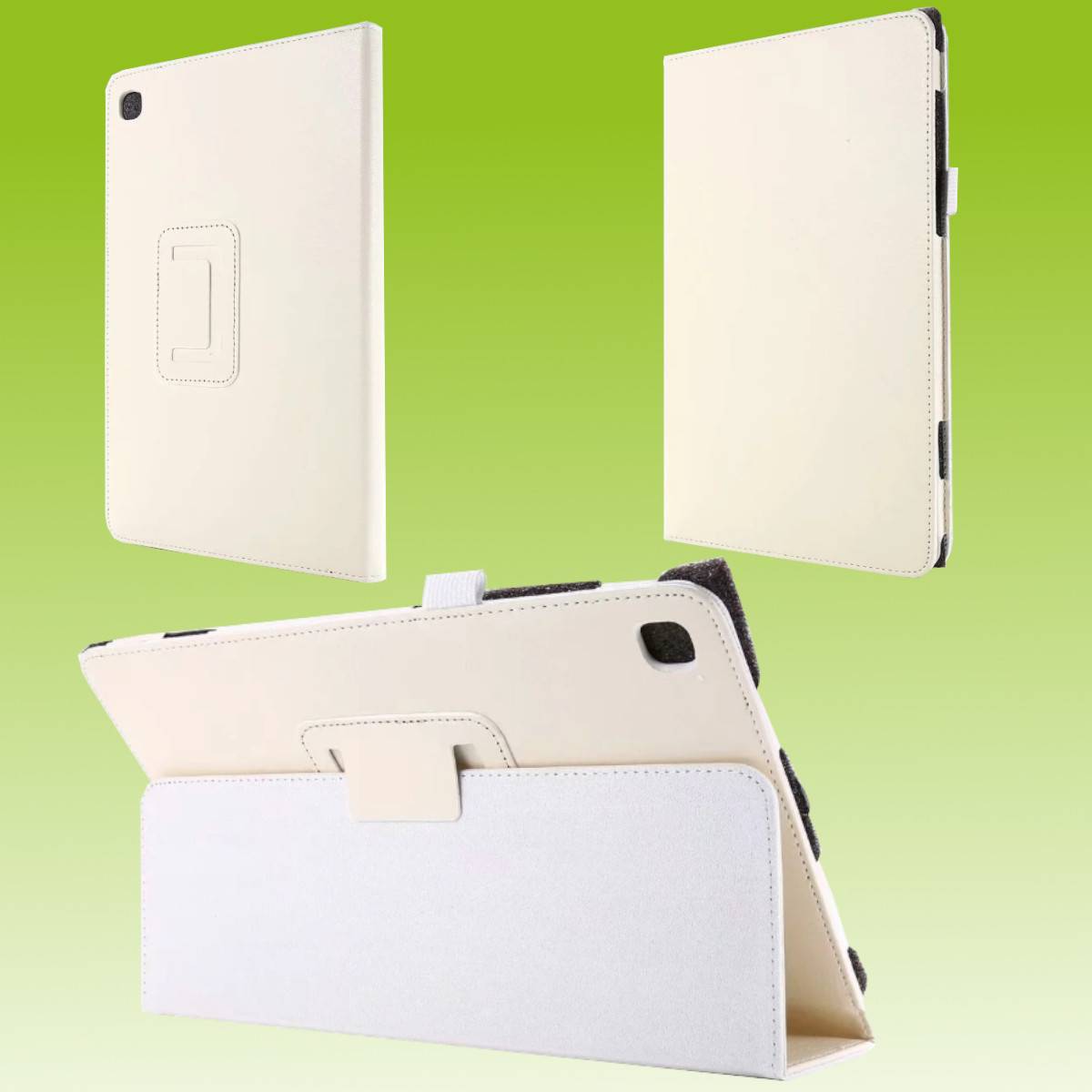 Für Samsung Galaxy Tab A7 T500 / T505 2020 Weiß Kunst-Leder Hülle Cover Tablet Tasche Case