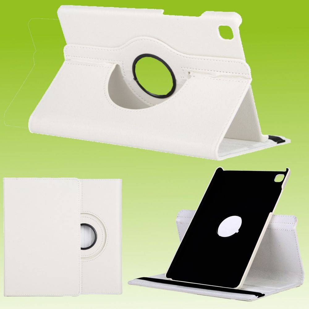 Für Samsung Galaxy Tab A7 2020 T500 T505 360 Grad Rotation Tablet Tasche Hülle Case Cover Etui Schutz Weiß Neu
