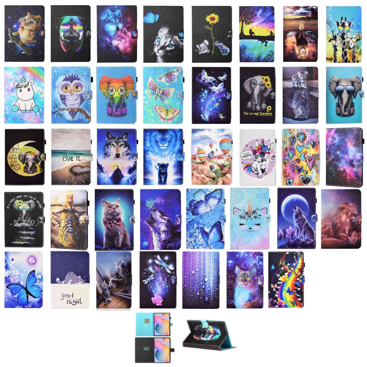 Für Tablet Motiv Muster Tasche Kunst-Leder Hülle Etuis Cover Schutz Case Zubehör