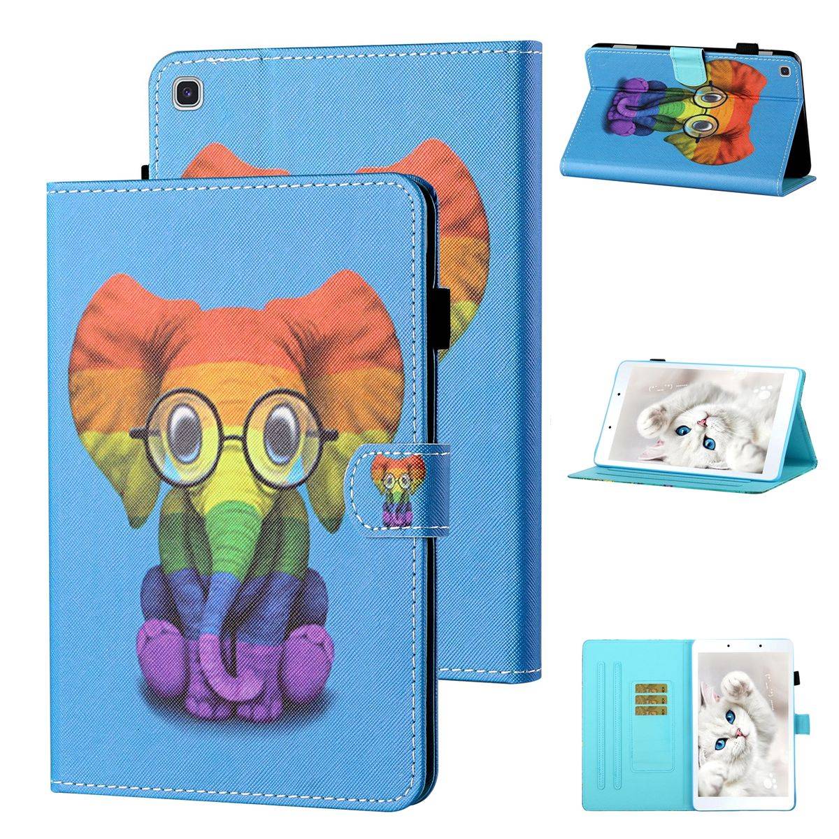 Für Tablet Motiv Muster Tasche Kunst-Leder Hülle Etuis Cover Schutz Case Zubehör