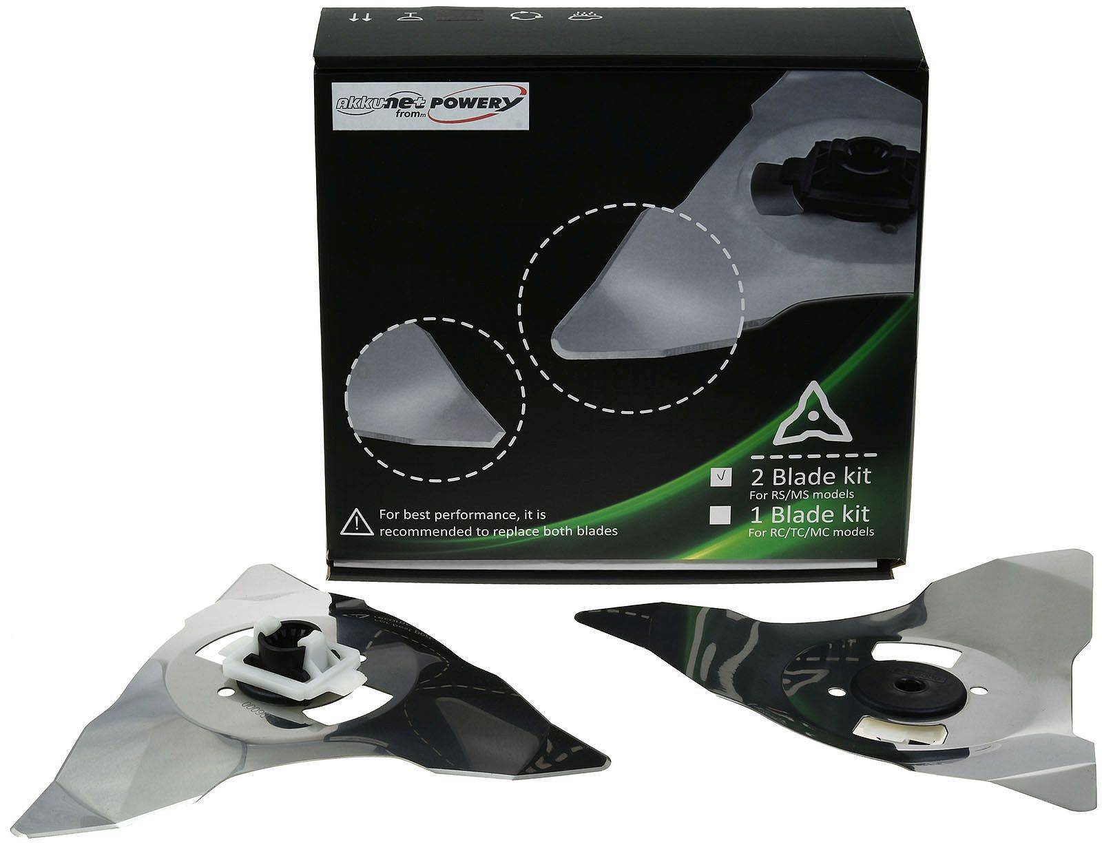 Powery 2 Ersatz-Messer Schneid-Klingen für Mähroboter Robomow RS-, RC-Serie, Edelstahl