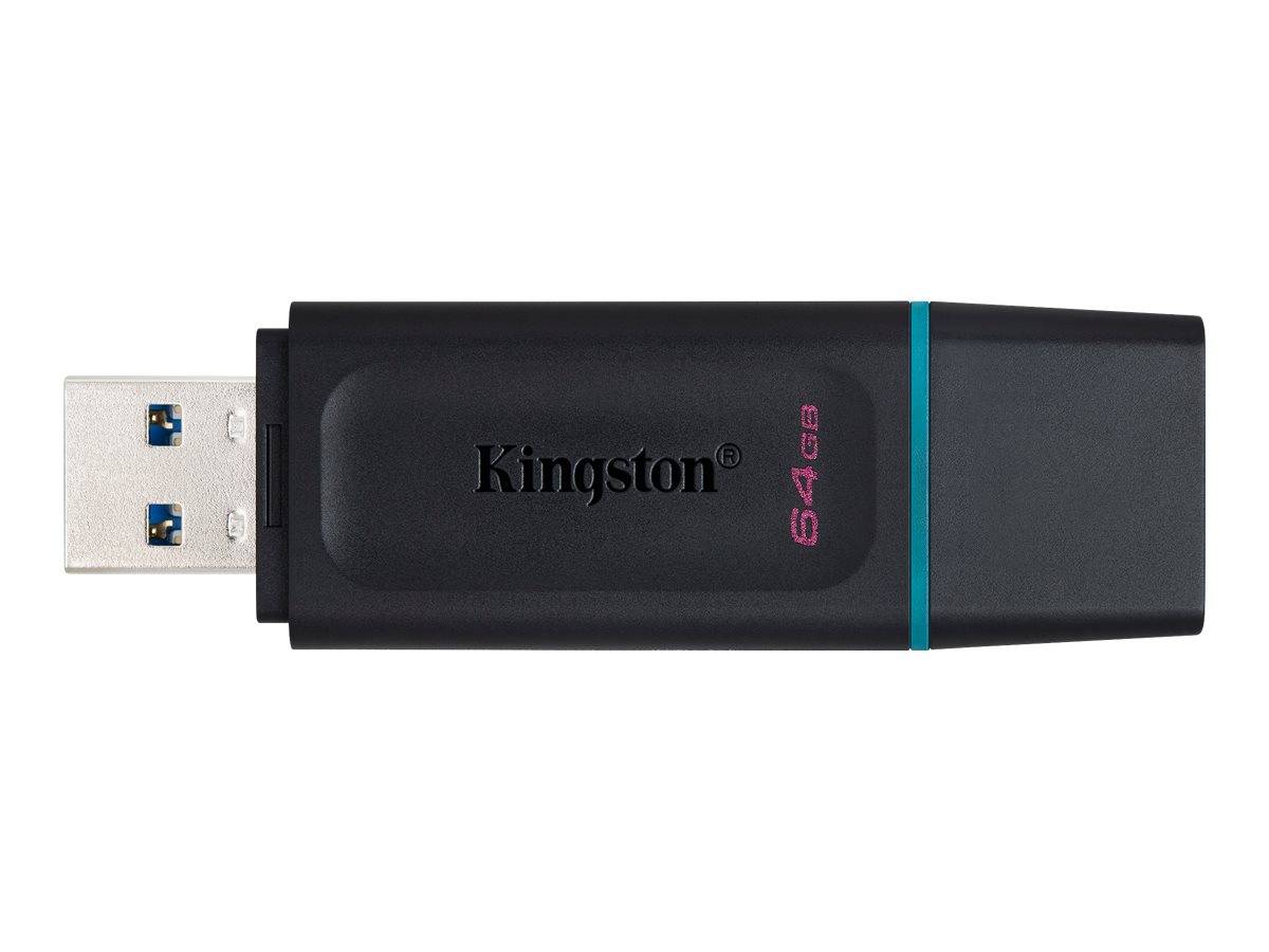 Schwarzes Kingston-USB-Flash-Laufwerk mit blauem Akzent und 