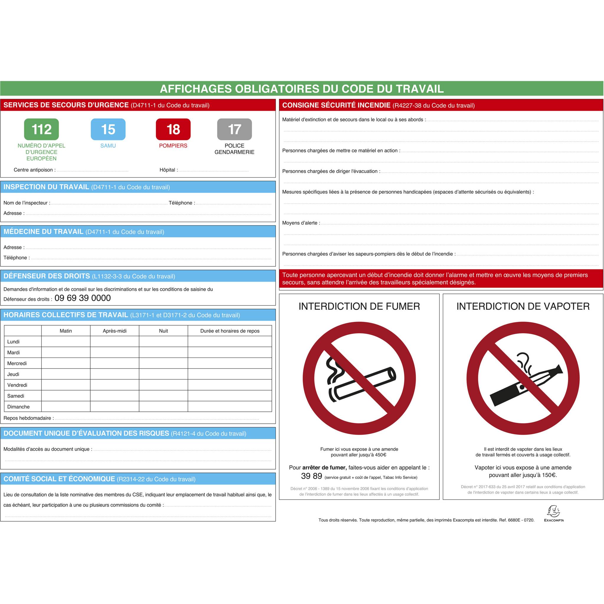 Exacompta Anschlagtafel 57x42cm (FR) - Weiß 6680E