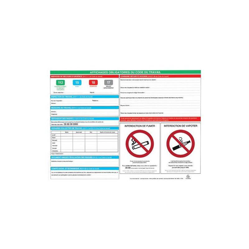 EXACOMPTA Panneau affichage obligatoire, 570 x 420 mm
