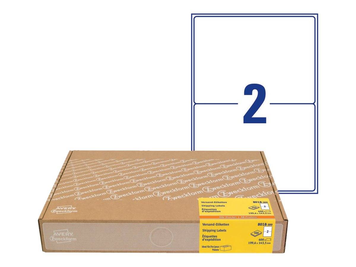Avery Zweckform - Papier - permanenter Klebstoff - weiß - 199.6 x 143.5 mm 600 Etikett(en) (300 Bogen x 2)