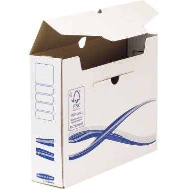 Bankers Box Archivschachtel Basic 4460102 A4+ 80mm ws/bl 25 St./Pack.