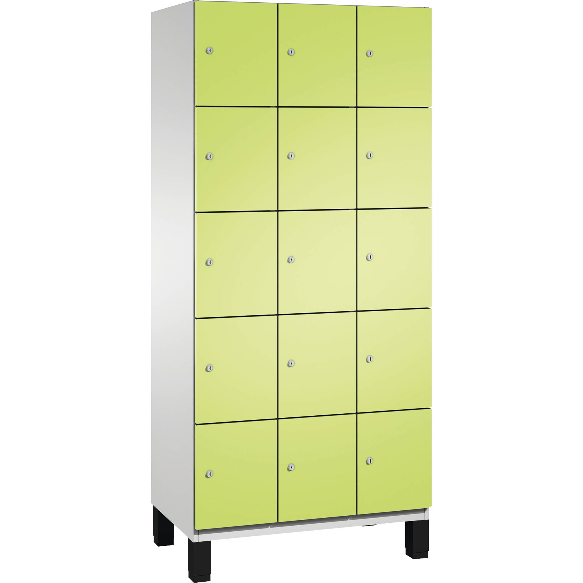 C+P Fächerschrank 4510430S10021 Füße 15Fächer B900mm lgr/cgn