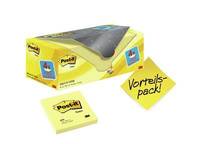 Gelbes Produktpaket mit dunkelgrauer oberer Verpackung, eine kleine passende Schachtel und eine gelbe Notiz mit der Aufschrift „Vorteils-pack!"