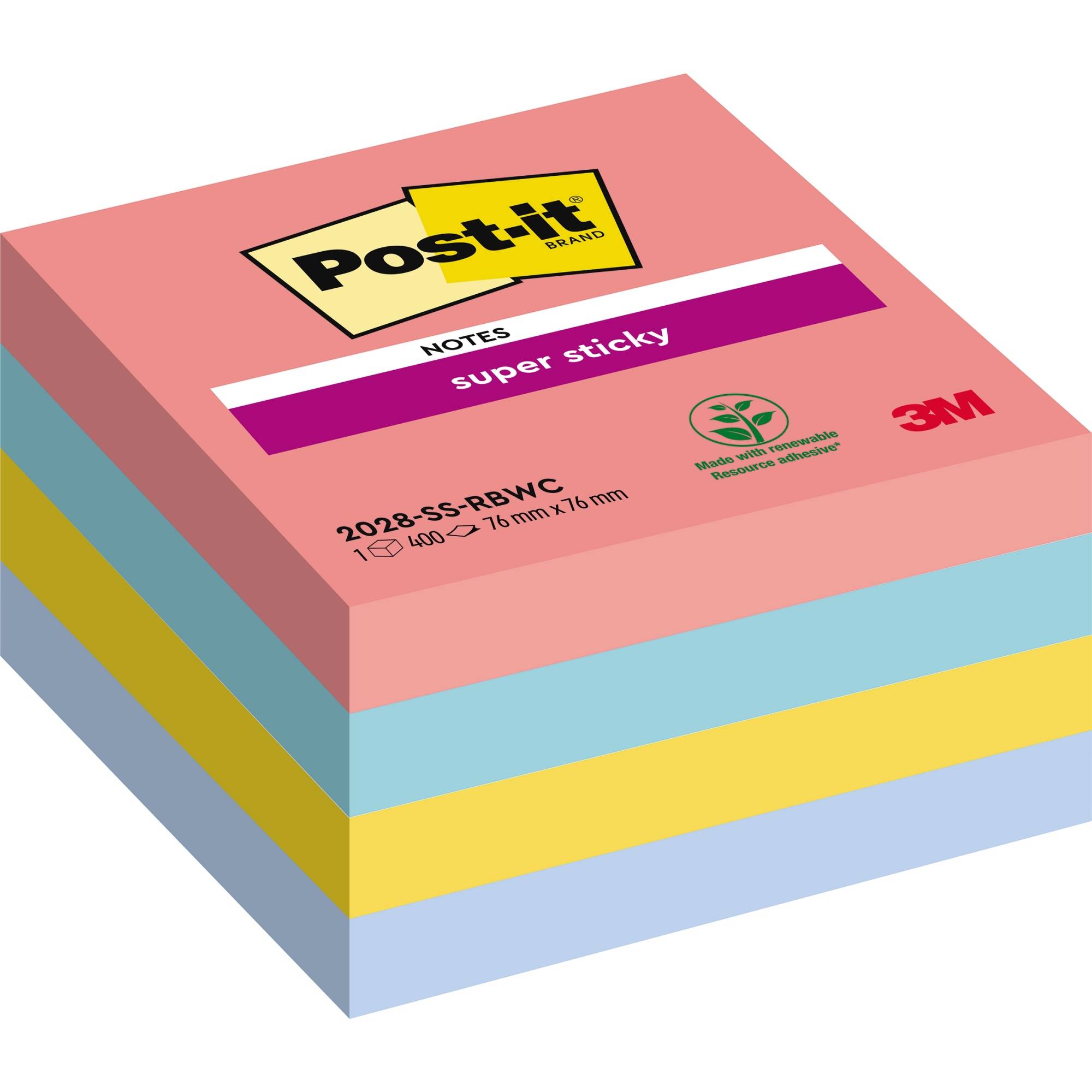 Post-it Haftnotiz Super Sticky 2028-SS-RBWC Rainbow sort. 440Bl.