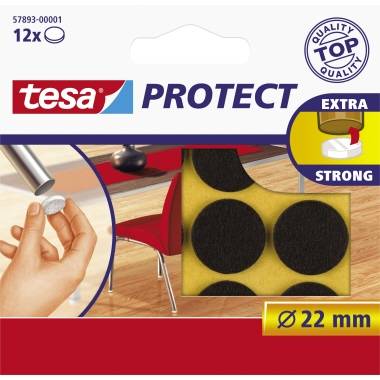 tesa Filzgleiter Protect 57893-00001 22mm braun 12 St./Pack.