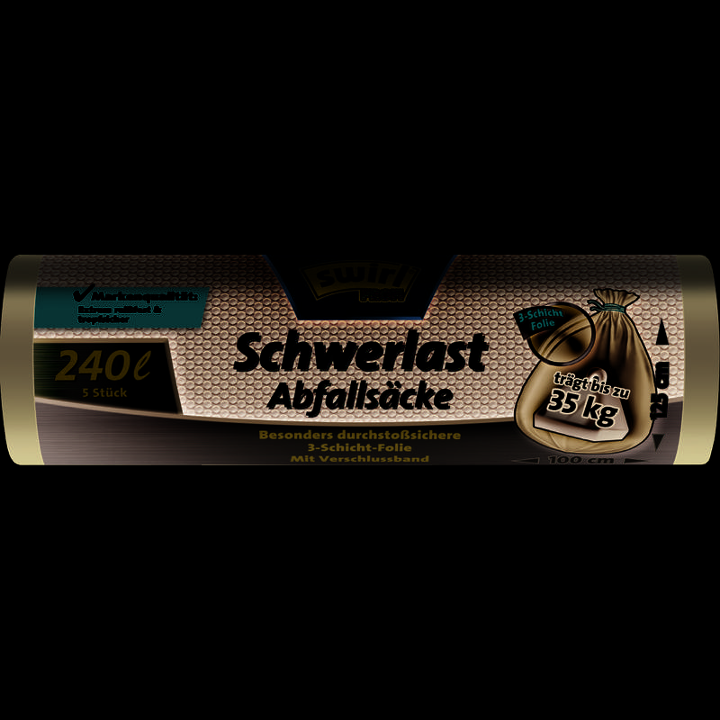 swirl Profi Schwerlast-Abfallsack, schwarz, 240 Liter