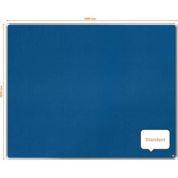 Filz-Notiztafel Premium Plus Aluminiumrahmen 1500x1200mm blau