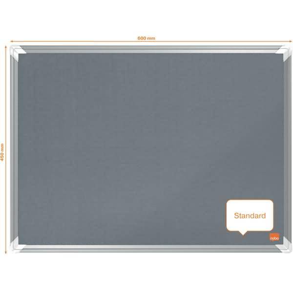 Filz-Notiztafel Premium Plus Aluminiumrahmen 600x450mm grau