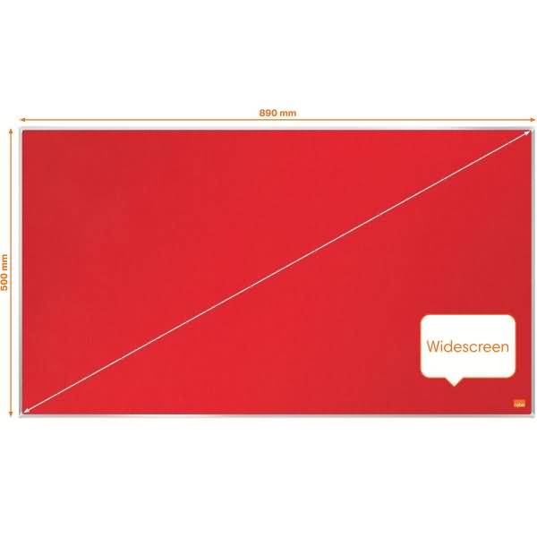 Filz-Notiztafel Impression Pro Widescreen 40 Zoll Aluminiumrahmen 890x500mm rot