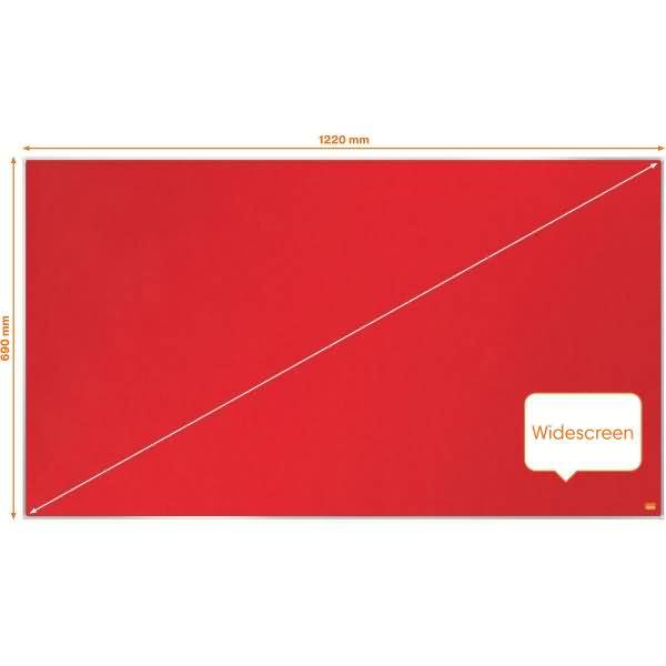 Filz-Notiztafel Impression Pro Widescreen 55 Zoll Aluminiumrahmen 1220x690mm rot