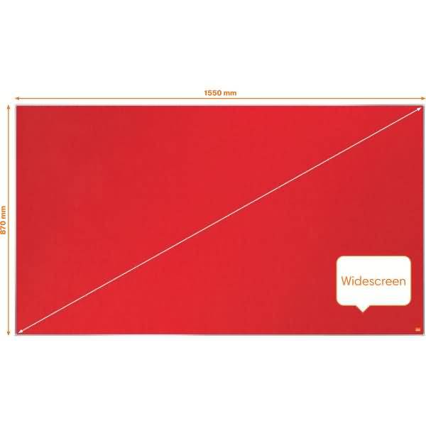 Filz-Notiztafel Impression Pro Widescreen 70 Zoll Aluminiumrahmen 1550x870mm rot