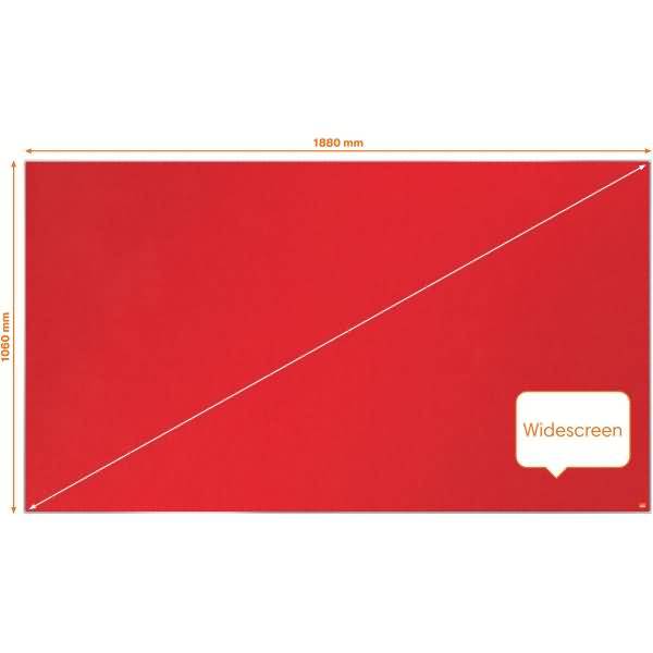 Filz-Notiztafel Impression Pro Widescreen 85 Zoll Aluminiumrahmen 1880x1060mm rot