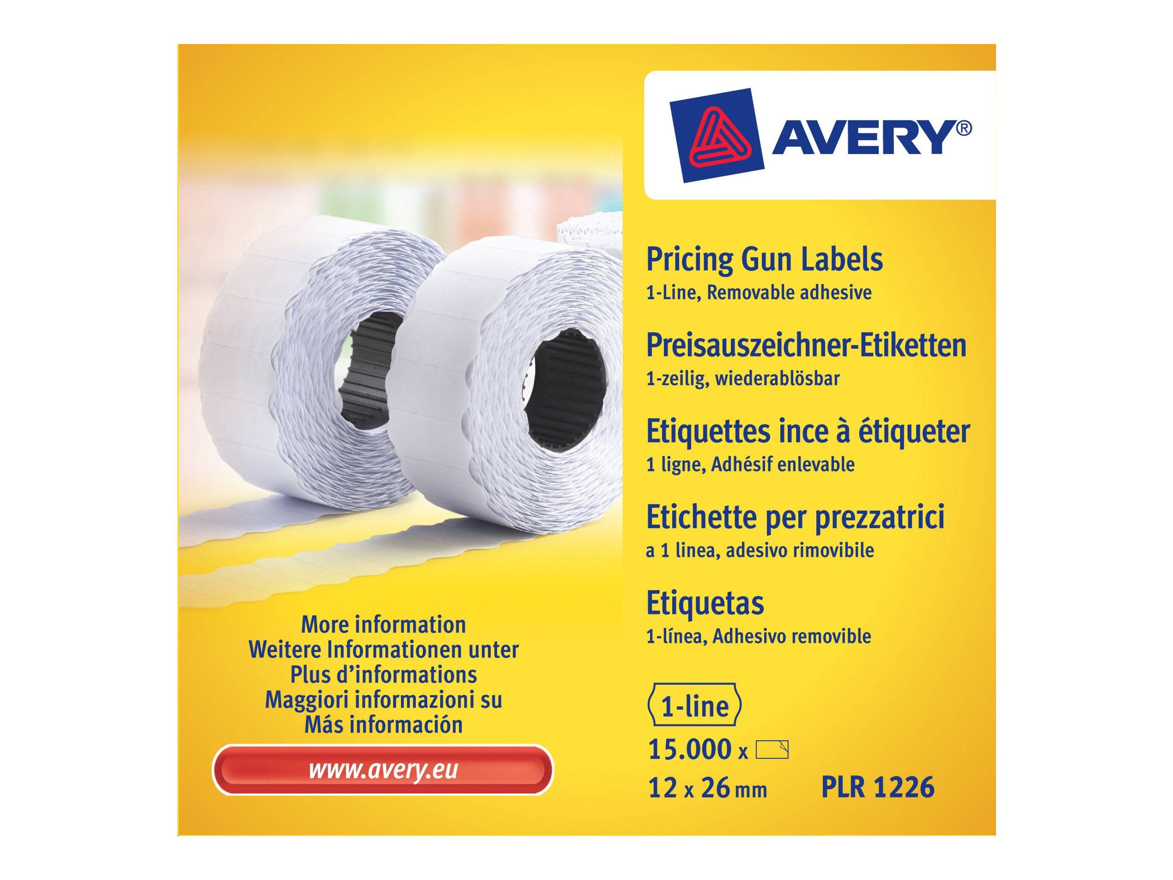 Avery Zweckform - Papier - entfernbarer Klebstoff - weiß - 12 x 26 mm 15000 Etikett(en) (10 Rolle(n)