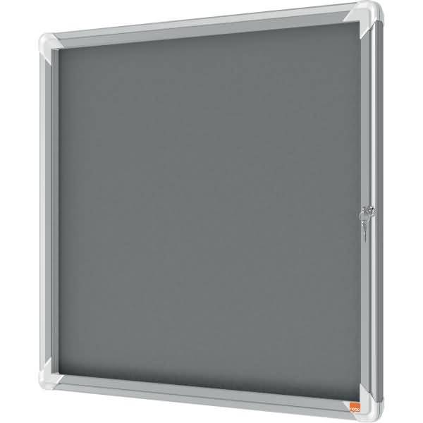 Schaukasten Premium Plus Innenbereich 6xA4 Filz Klapptür Glas grau