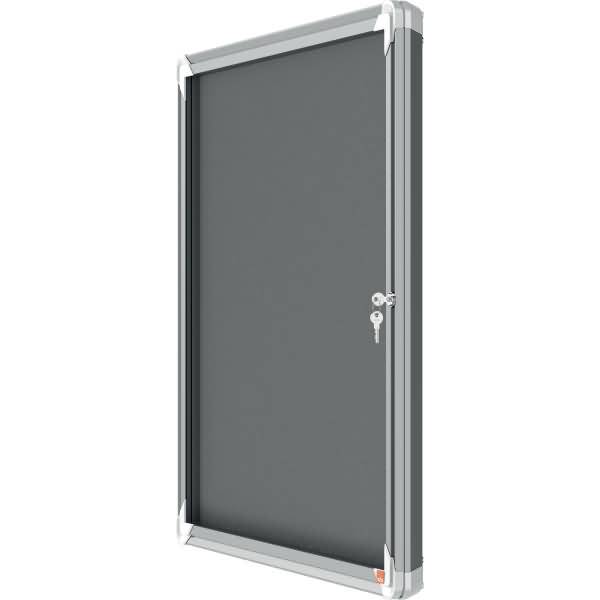 Schaukasten Premium Plus Innenbereich 6xA4 Filz Klapptür Glas grau