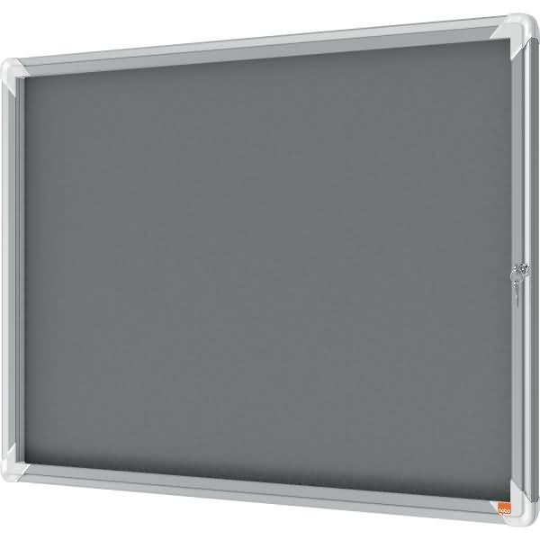 Schaukasten Premium Plus Innenbereich 8xA4 Filz Klapptür Glas grau