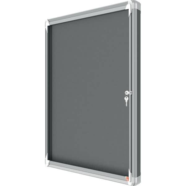Schaukasten Premium Plus Innenbereich 8xA4 Filz Klapptür Glas grau