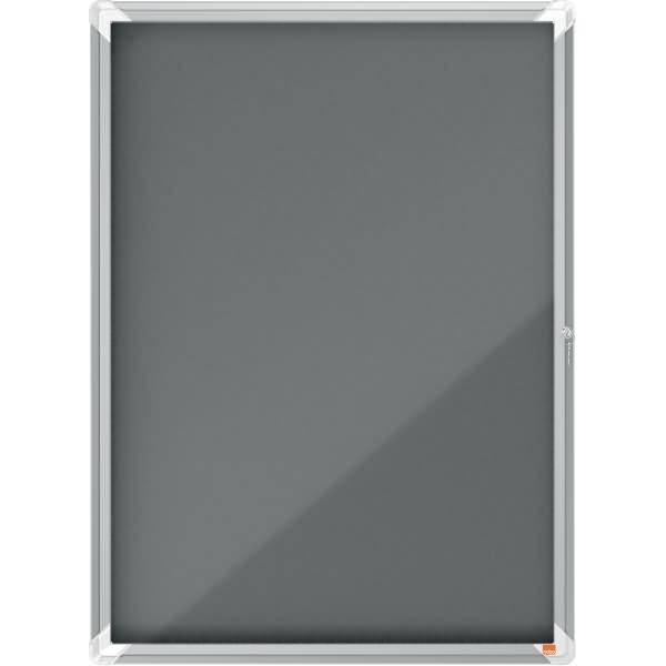 Schaukasten Premium Plus Innenbereich 9xA4 Filz Klapptür Glas grau