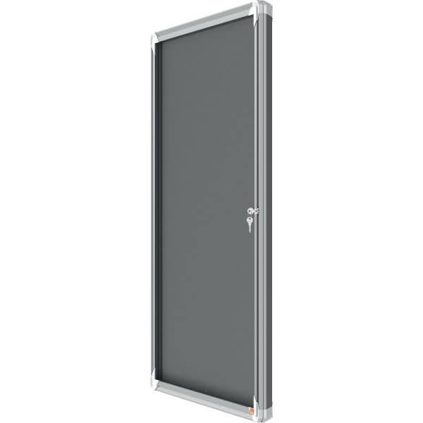 Schaukasten Premium Plus Innenbereich 9xA4 Filz Klapptür Glas grau