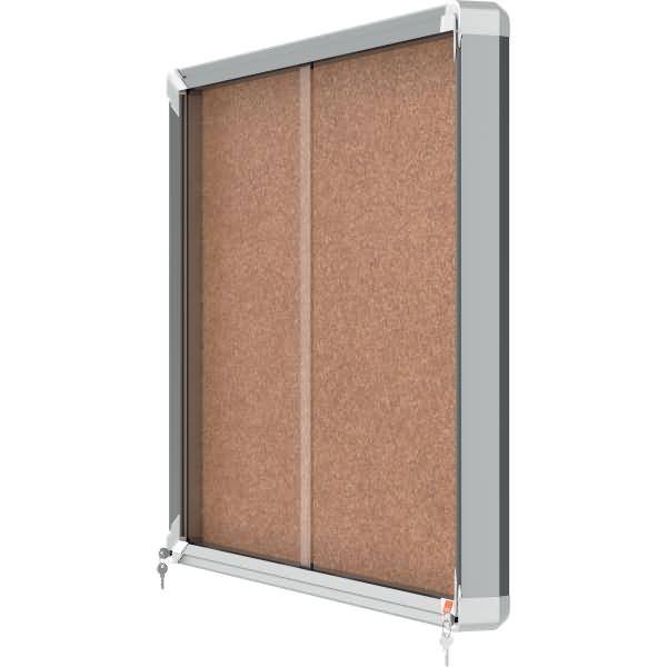 Schaukasten Premium Plus Innenbereich 8xA4 Kork Schiebetür Glas kork