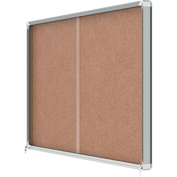 Schaukasten Premium Plus Innenbereich 27xA4 Kork Schiebetür Glas kork