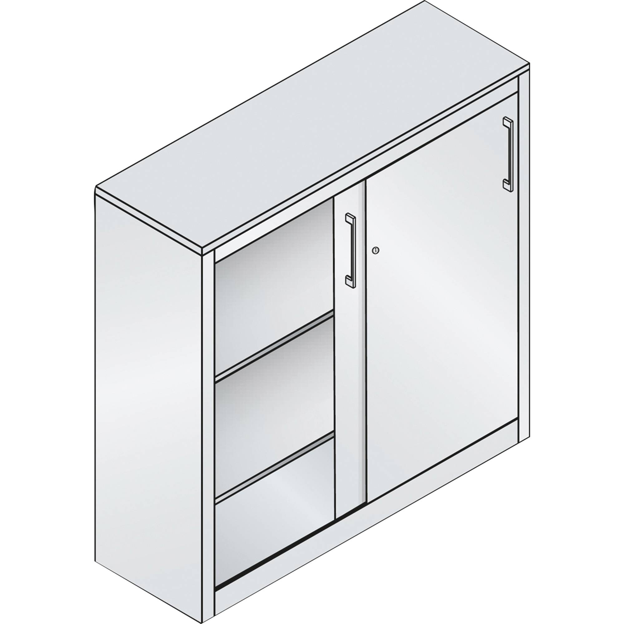 C+P Akten-Sideboard 20571200S10058 3OH 1200x1200x500mm lgr/rrt