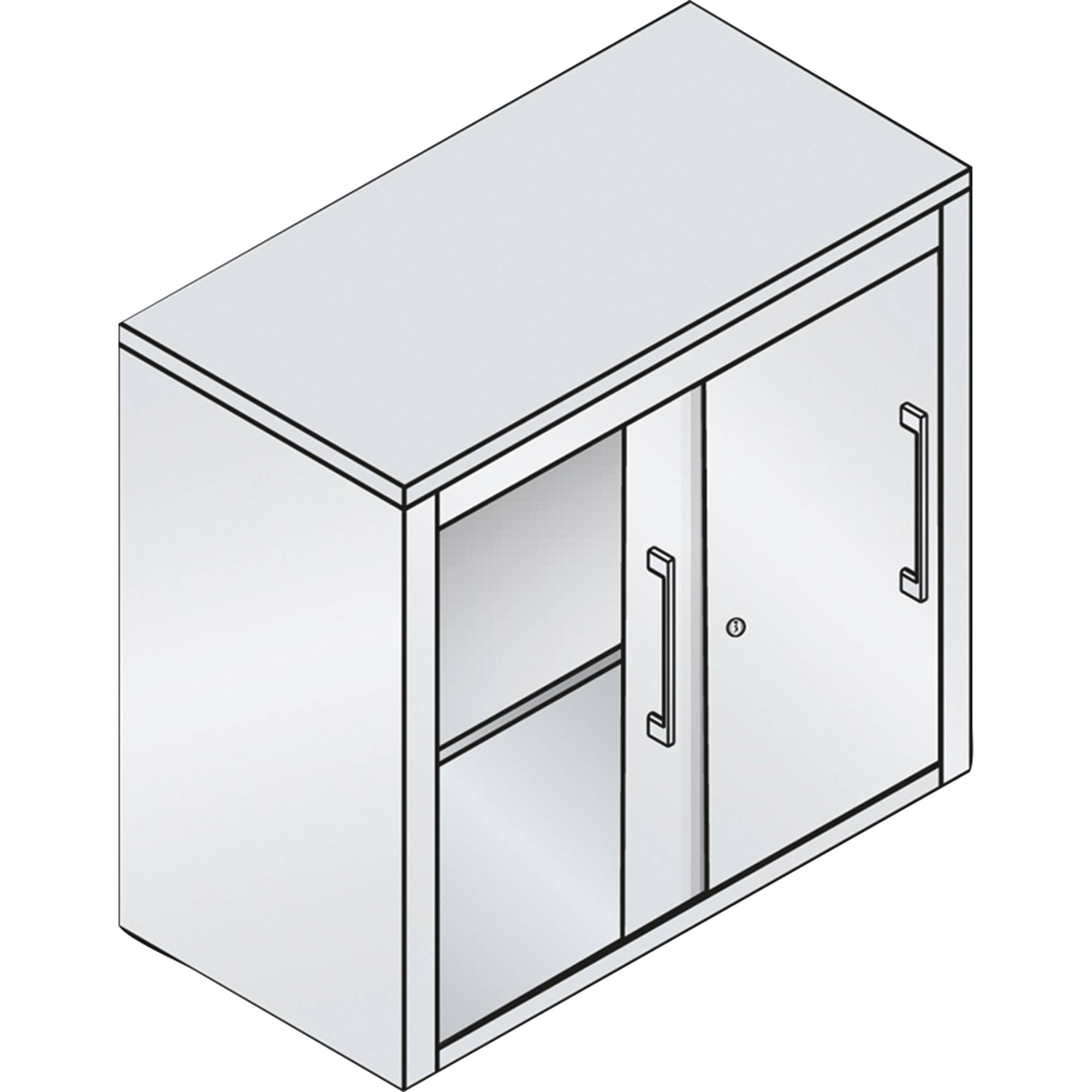 C+P Akten-Sideboard 572200S10095 Schiebetüren 2OH B800mm lgr/rrt