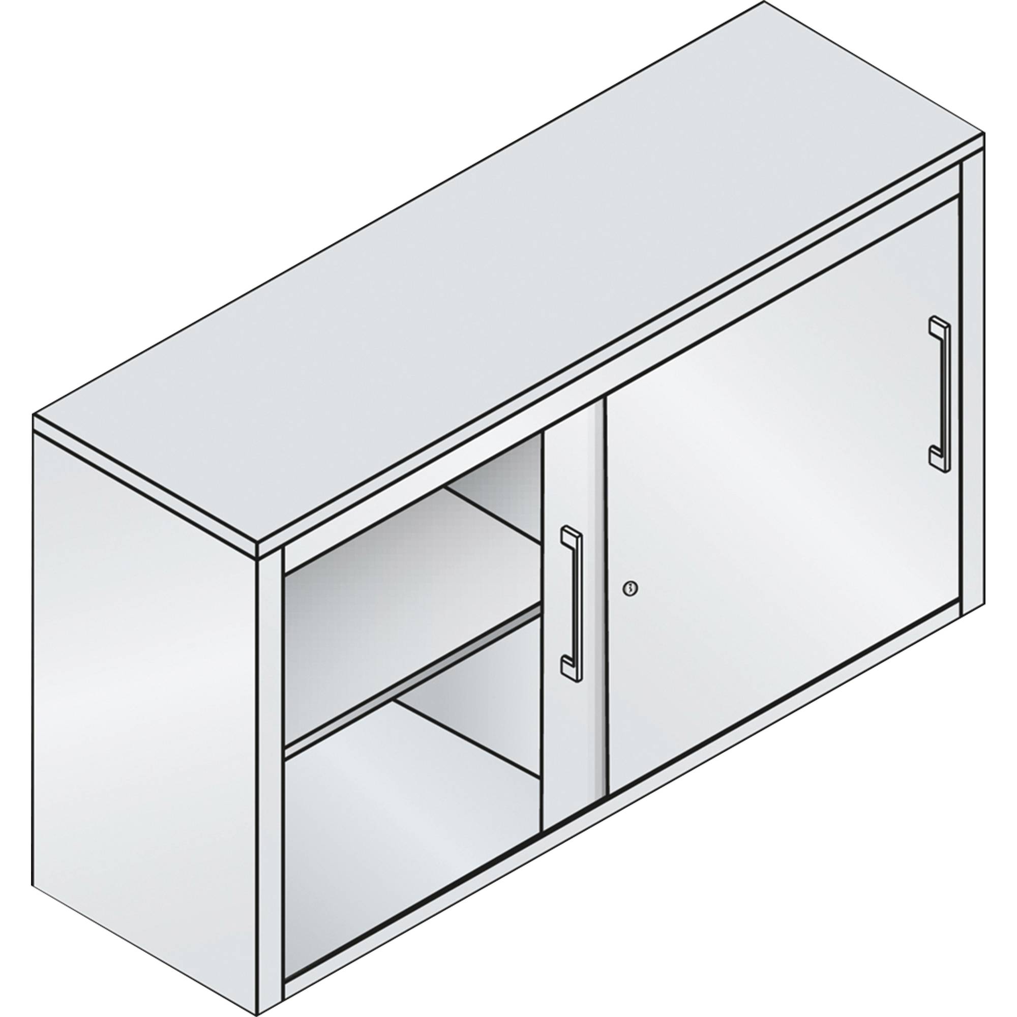 C+P Akten-Sideboard 572300S10112 Schiebetüren 2x2OH B1200mm lgr/rrt