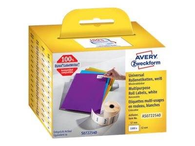 Avery Zweckform - Entfernbarer Klebstoff - weiß - 32 x 57 mm 1000 Etikett(en) (1 Rolle(n)