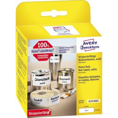 Avery Zweckform Etikett A1933085 19x64mm weiß 450 St./Pack.