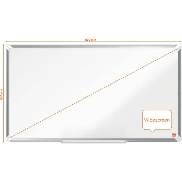 Whiteboard Premium Plus Emaille Widescreen 40 Zoll magnetisch Alu-Rahmen weiß