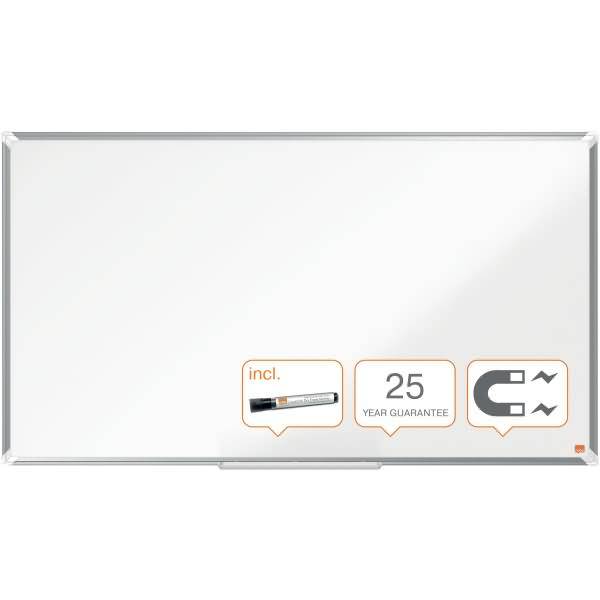 Whiteboard Premium Plus Emaille Widescreen 55 Zoll magnetisch Alu-Rahmen weiß