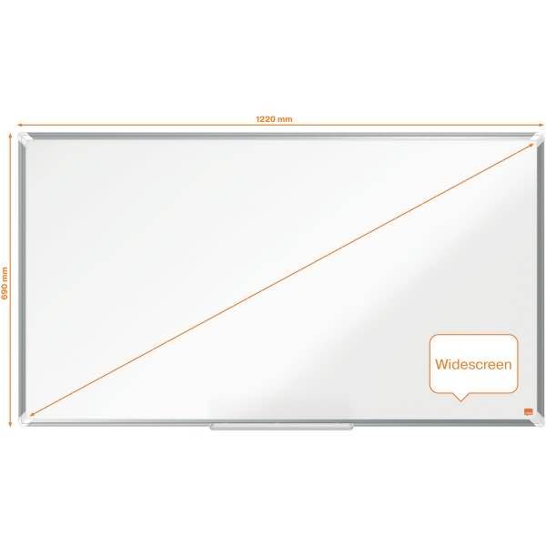Whiteboard Premium Plus Emaille Widescreen 55 Zoll magnetisch Alu-Rahmen weiß