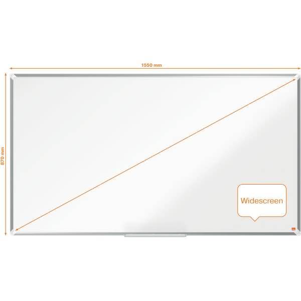 Whiteboard Premium Plus Emaille Widescreen 70 Zoll magnetisch Alu-Rahmen weiß